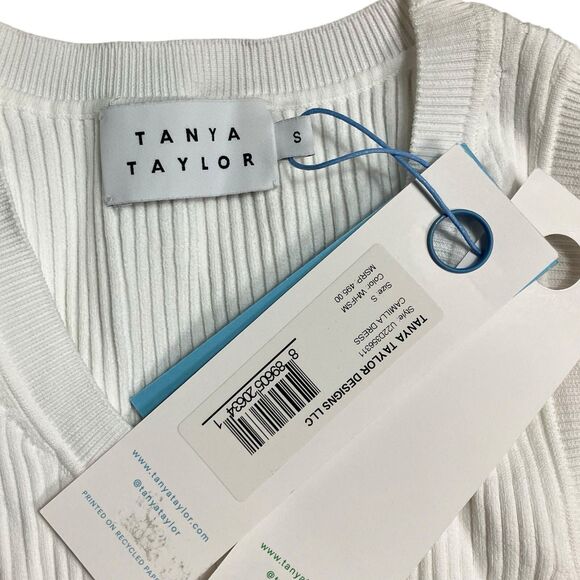 Tanya Taylor‎ Dress WMNS S Yelllow Plaid Midi Ribbed Cut Out Prairie Fall Modest - Picture 7 of 13